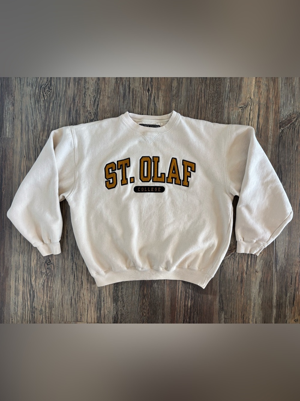 Vtg Gear For Sports St. Olaf College Minnesota Crewneck Sweatshirt M Beige 90s